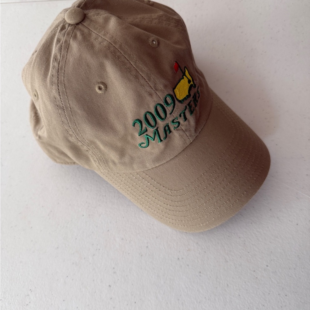 Masters Tan Baseball Cap with Embroidered Logo